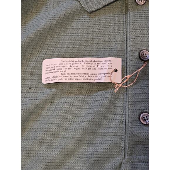 Mens XXL 100% Supima Cotton Tan Green Polo Lot Ultra Club Collection - Picture 6 of 8